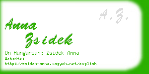 anna zsidek business card